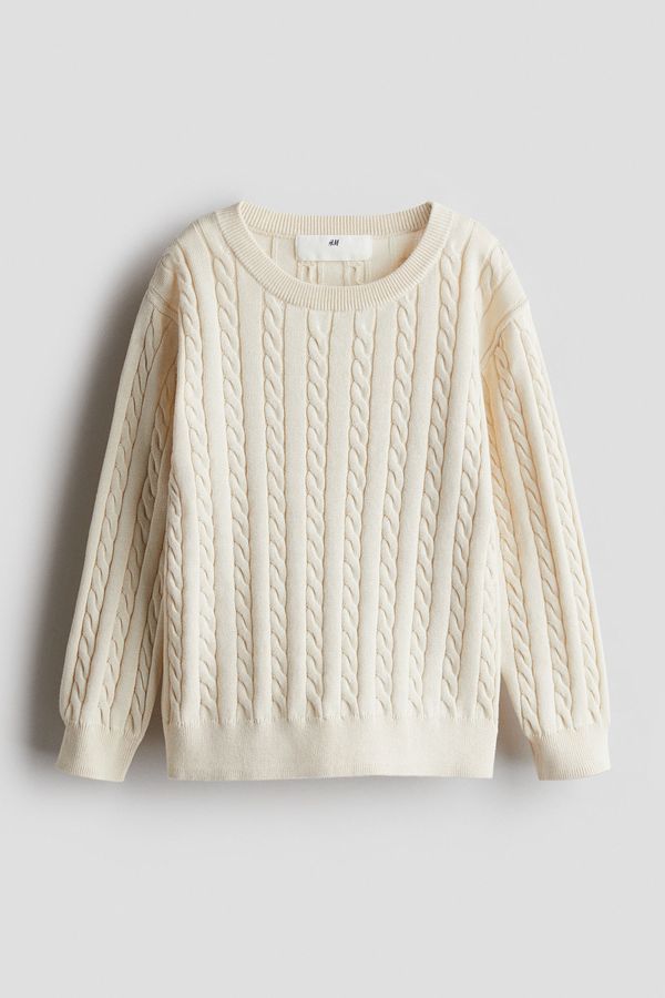Sweater en punto trenzado de algodón