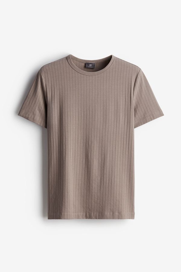 Polera acanalada de mezcla de lyocell Slim Fit