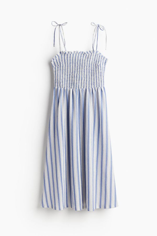 Vestido panal de abeja con tirantes de lazo