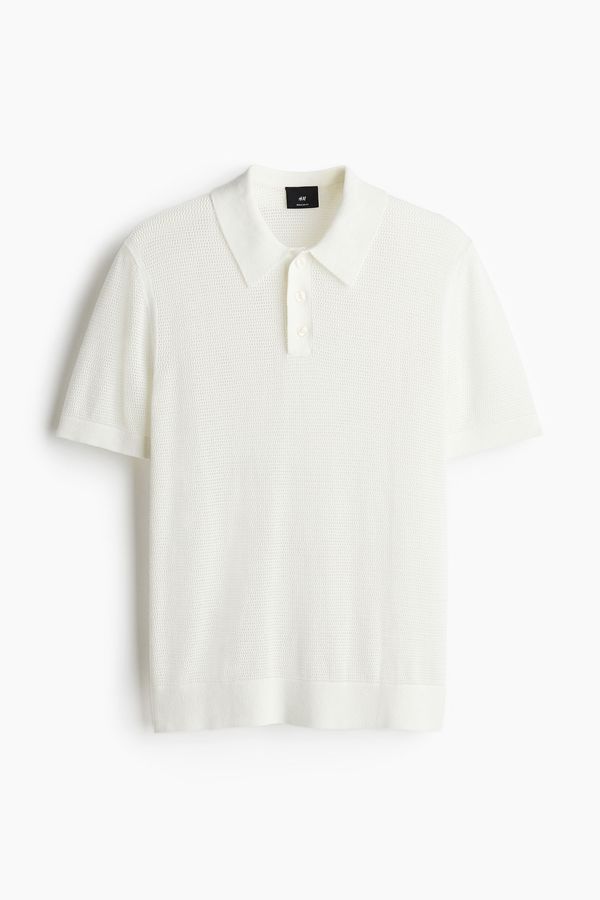 Polera polo en punto calado Regular Fit