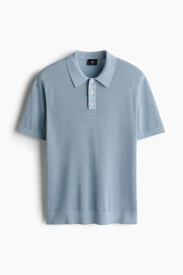 Polera polo en punto calado Regular Fit
