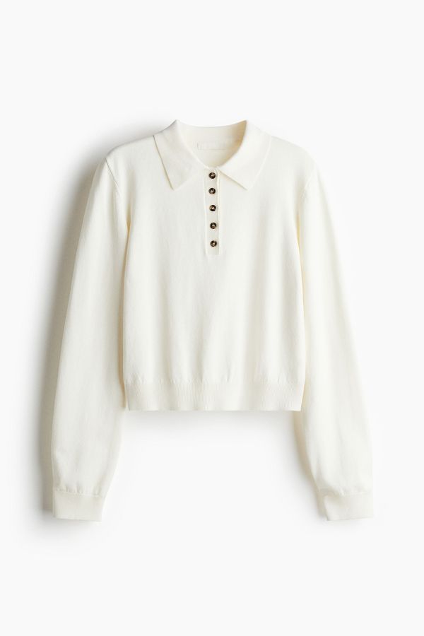 Polera polo de punto fino