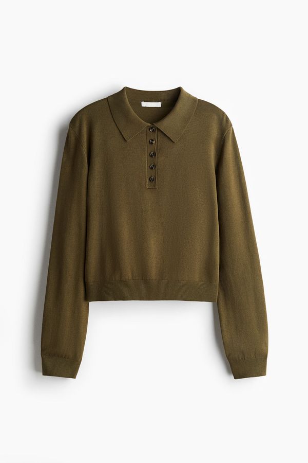 Polera polo de punto fino