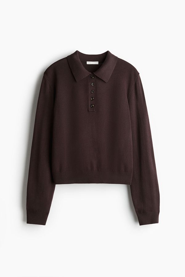 Polera polo de punto fino
