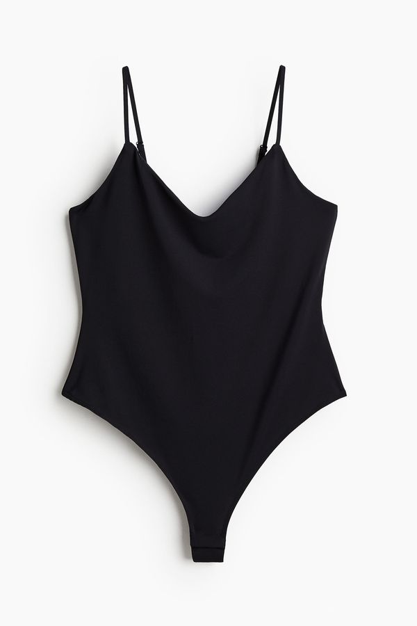 Body con escote en V y tirantes espagueti