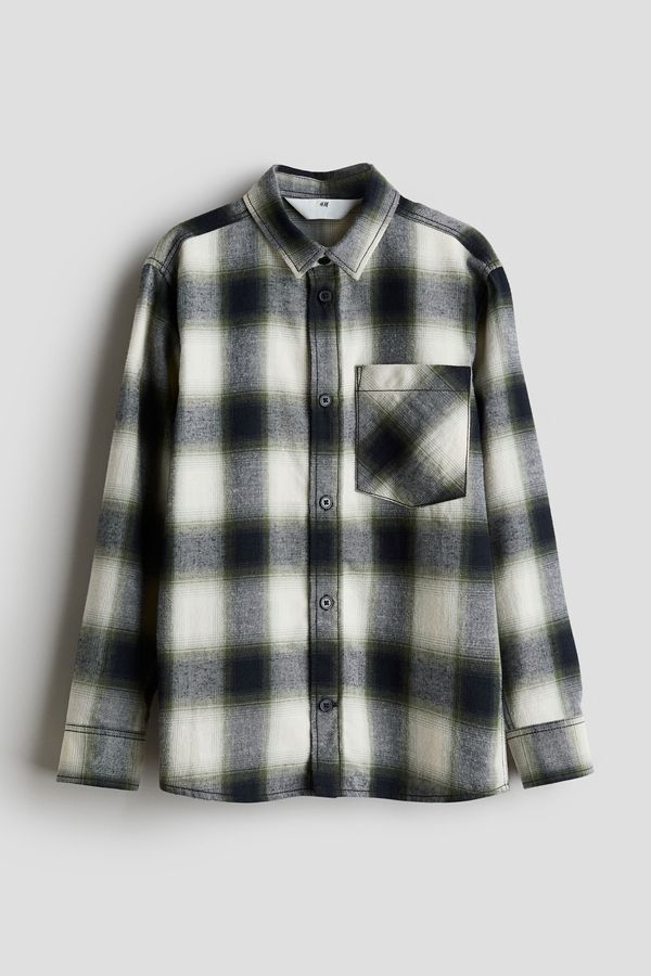 Camisa en franela de algodón