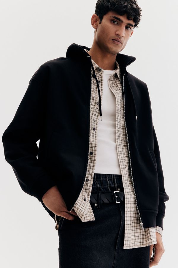 Polerón hoodie con cierre Loose Fit