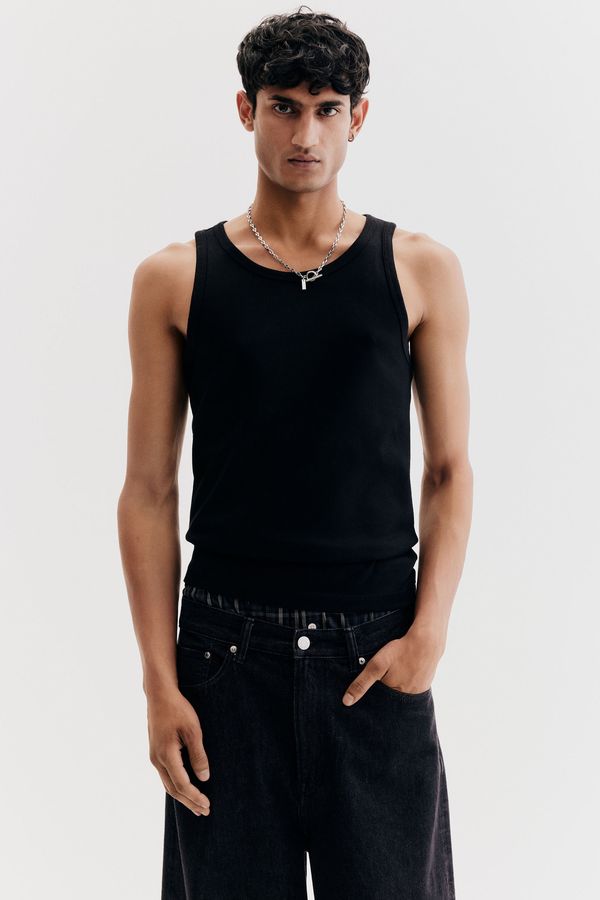 Camiseta sin mangas acanalada Slim Fit