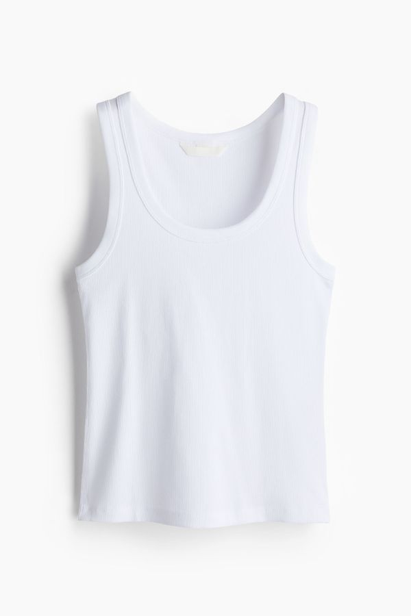 Polera sin mangas acanalada