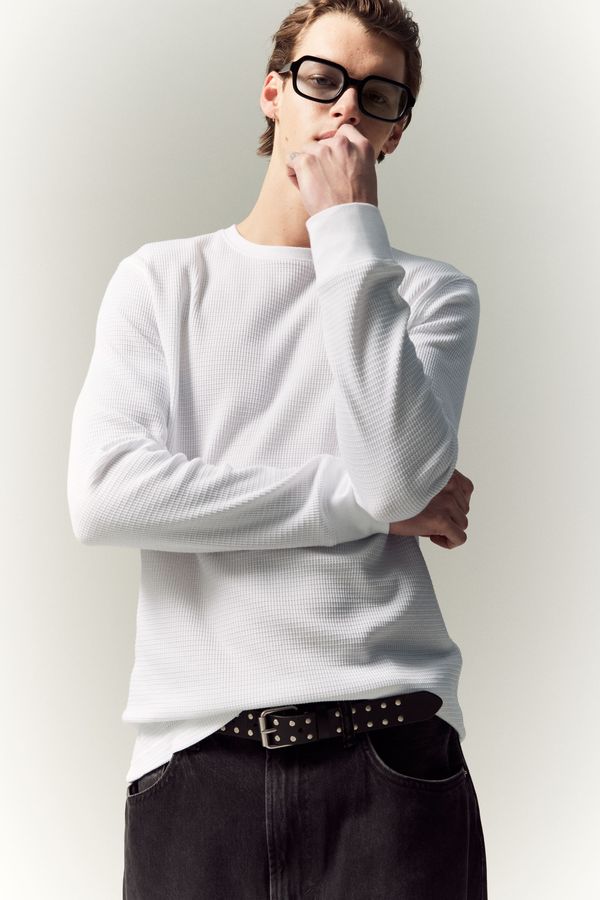 Polera en punto waffle Slim Fit