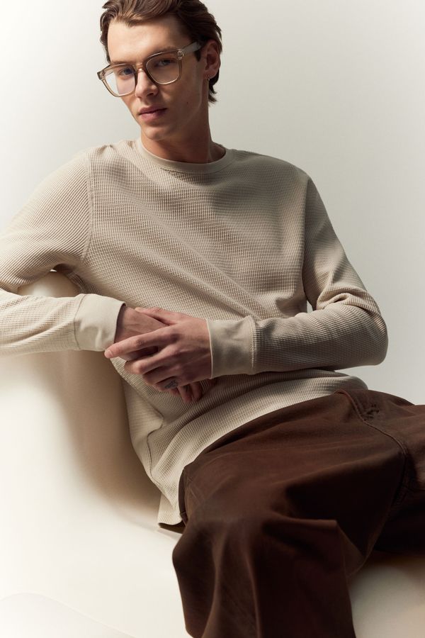 Polera en punto waffle Slim Fit