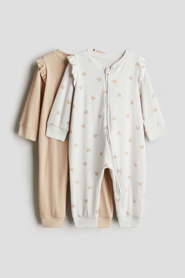 Pack de 2 pijamas enteritos en algodón