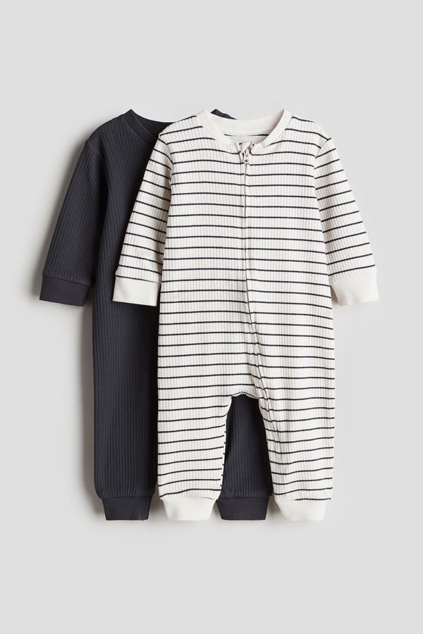 Pack de 2 pijamas enteritos en algodón