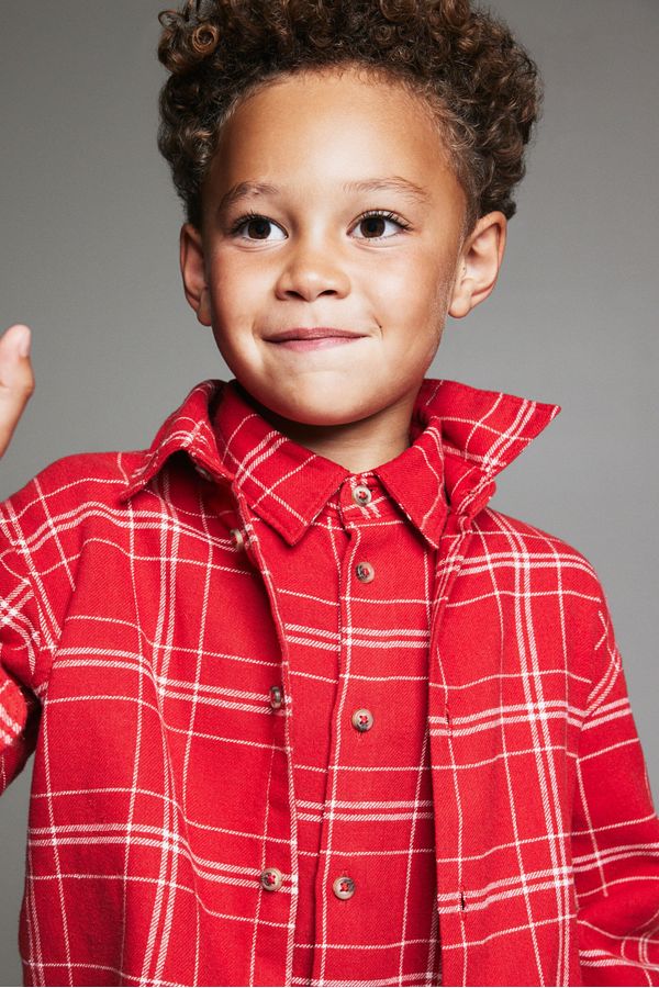 Camisa en franela de algodón