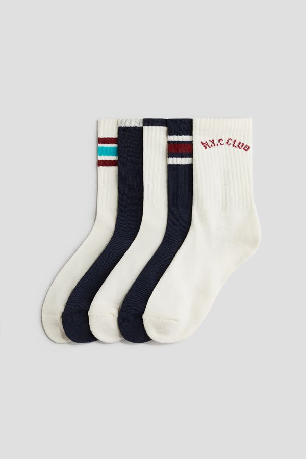 Pack de 5 calcetines acanalados en tejido terry
