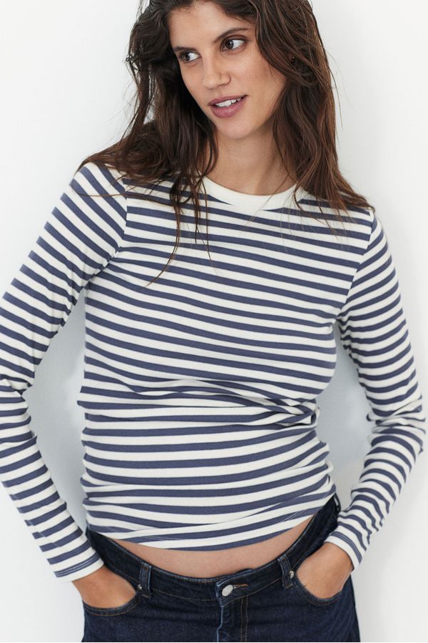 MAMA Polera de manga larga en punto acanalado