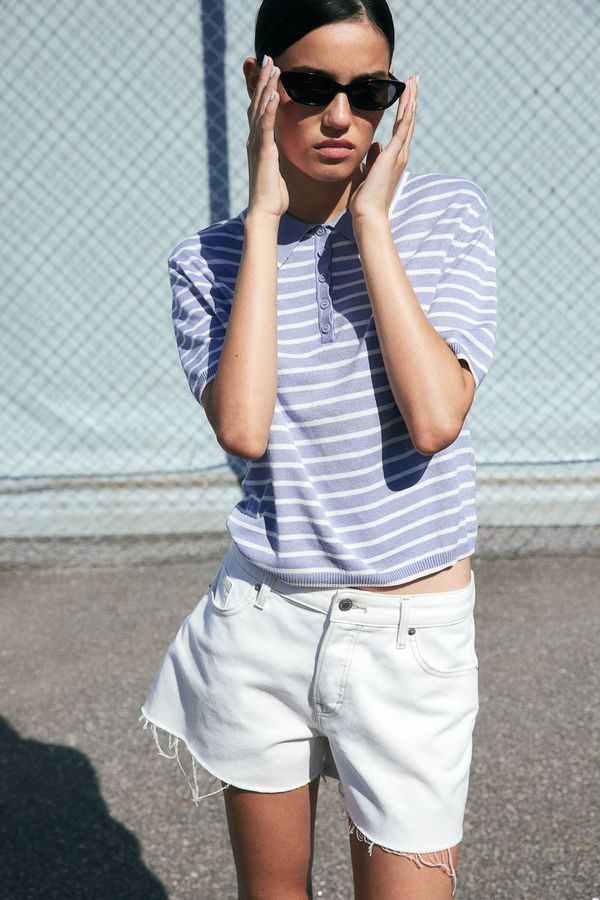 Polera polo de punto fino