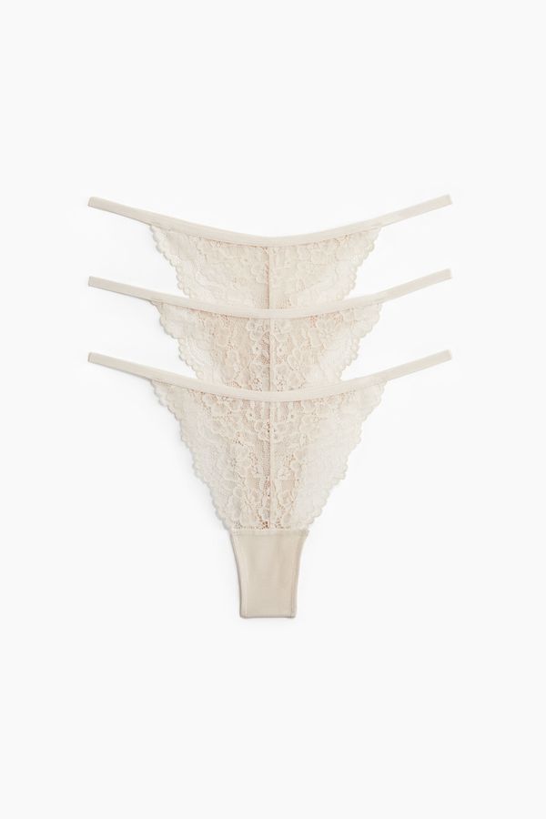 Pack de 3 colaless Thong de encaje
