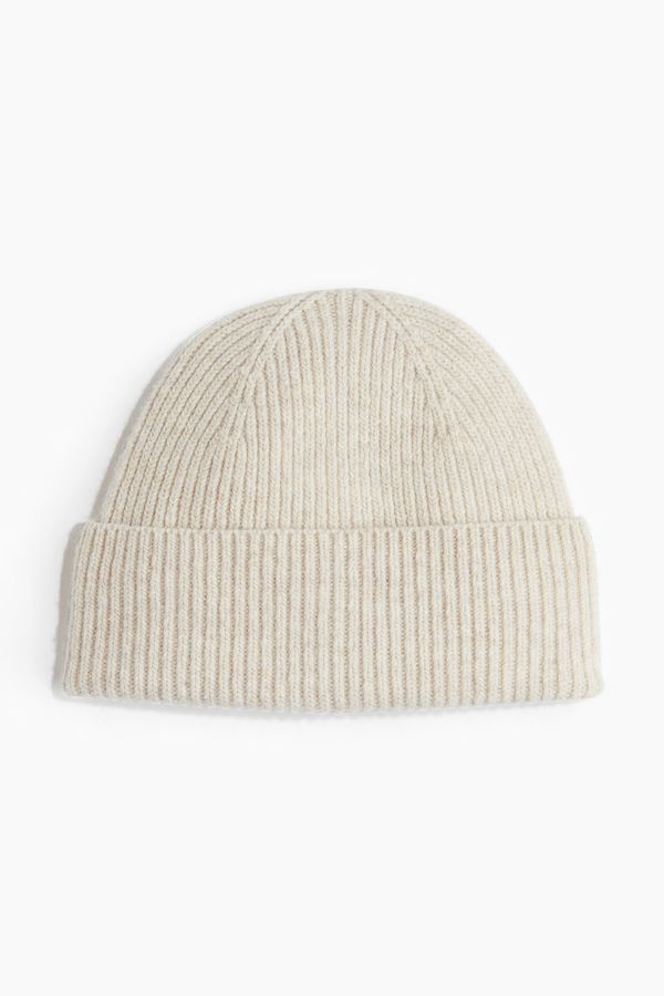 Gorro en punto acanalado de mezcla de lana