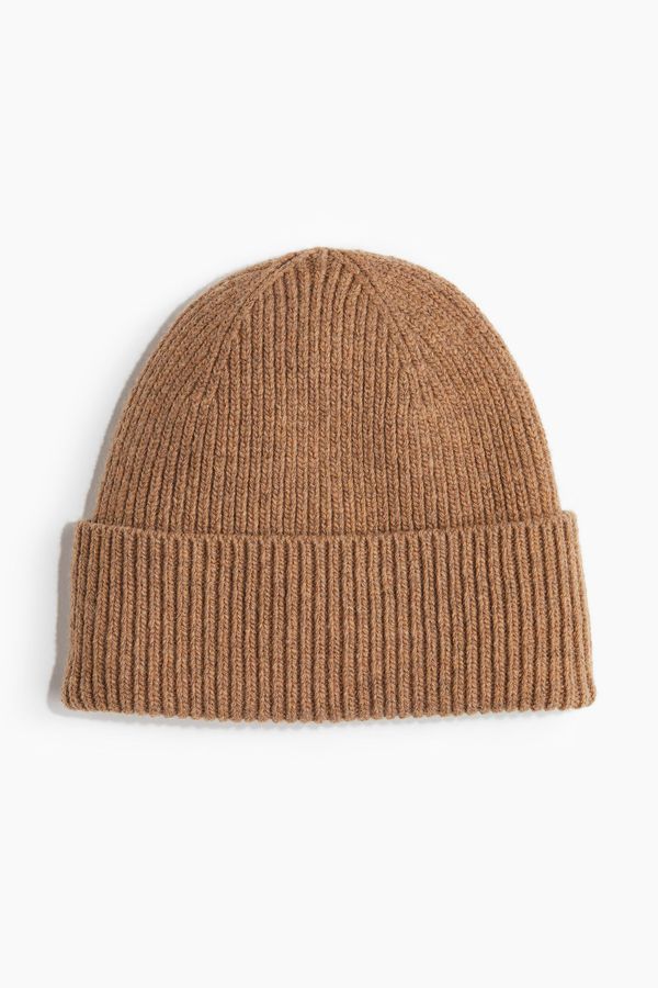 Gorro en punto acanalado de mezcla de lana