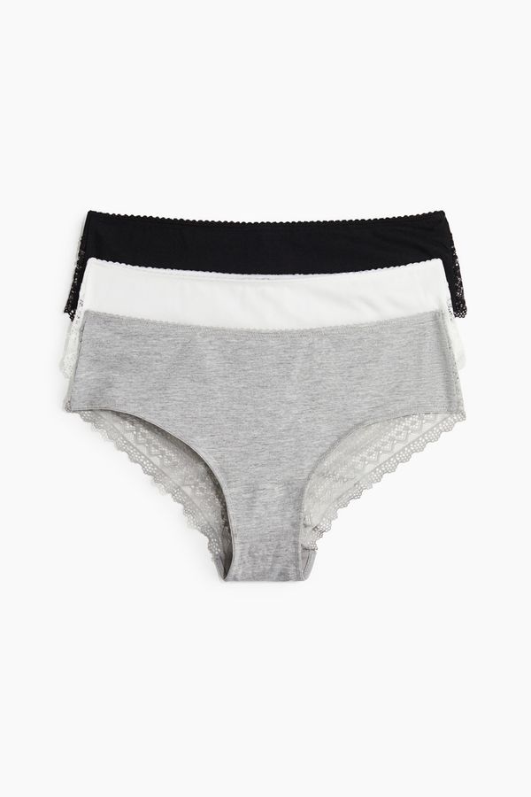 Pack de 3 calzones Hipster de encaje y algodón