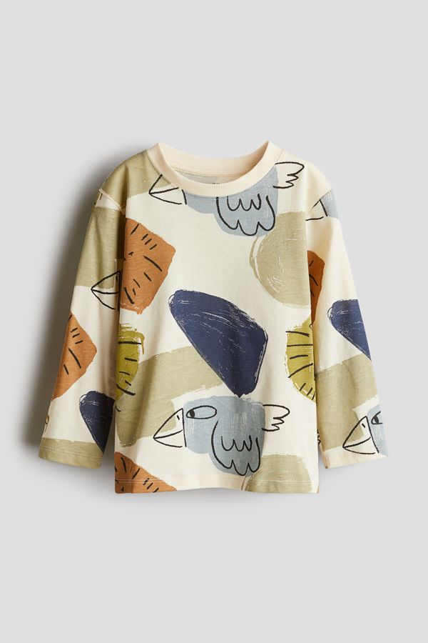 Polera de manga larga estampada de punto