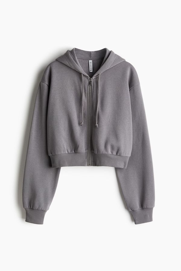 Polerón hoodie cropped con cierre