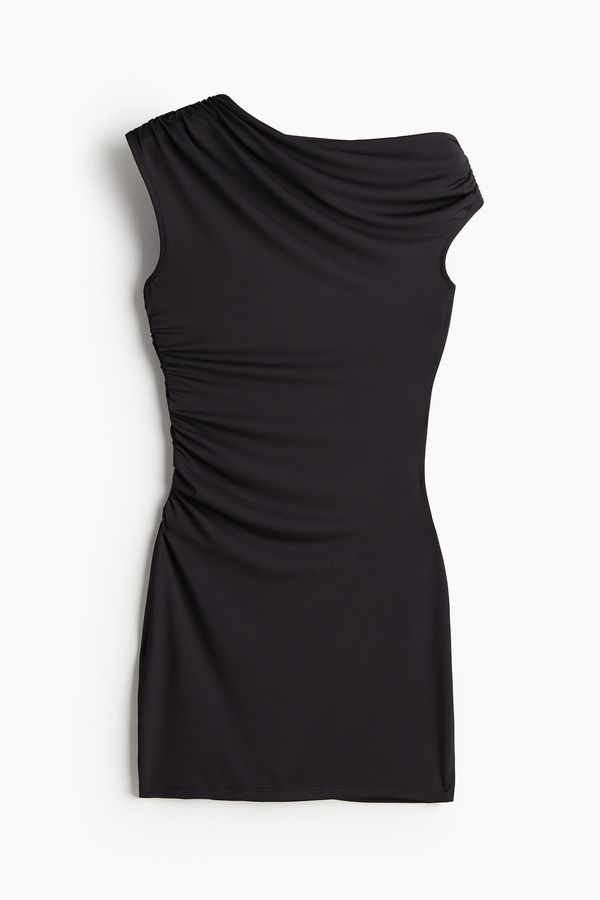Vestido fruncido de un hombro