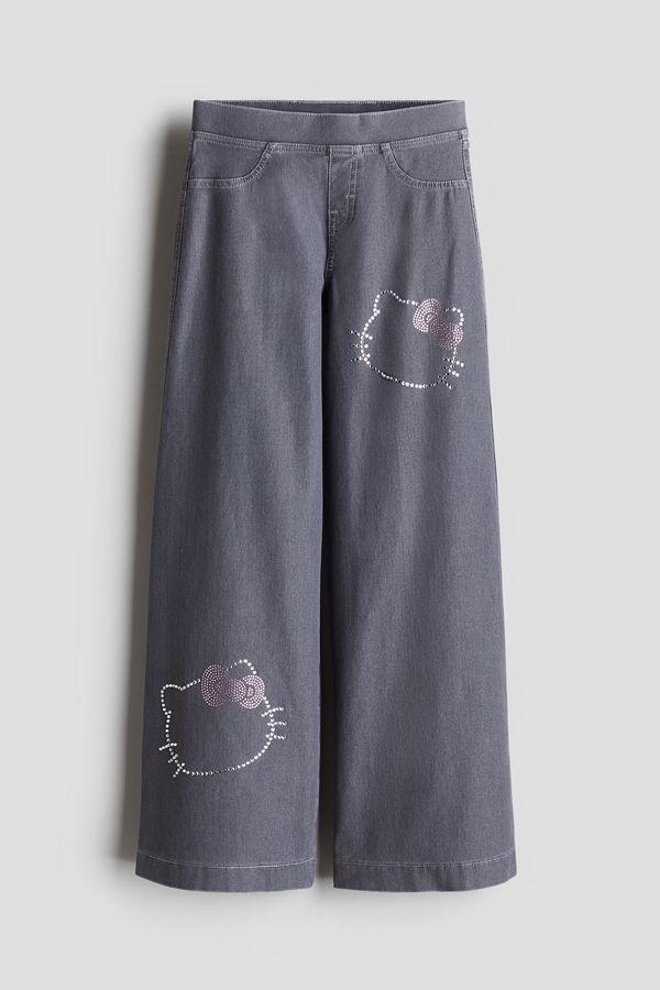 Pantalón amplio look denim