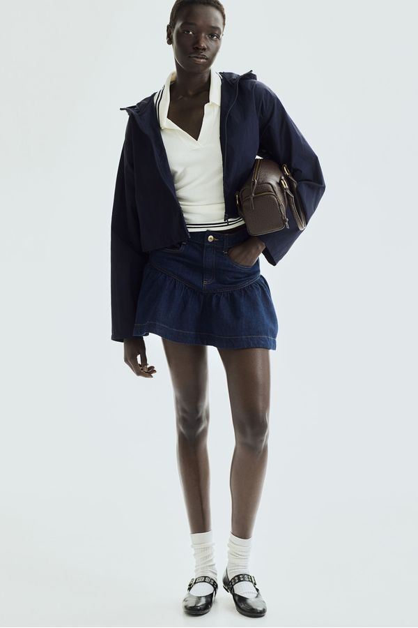 Cortavientos cropped de nylon