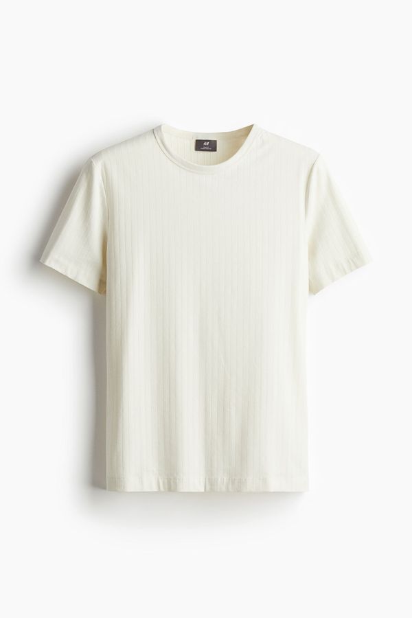 Polera acanalada de mezcla de lyocell Slim Fit