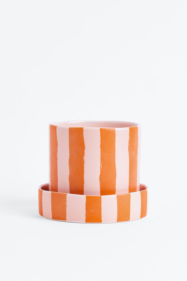 Macetero estampado con plato
