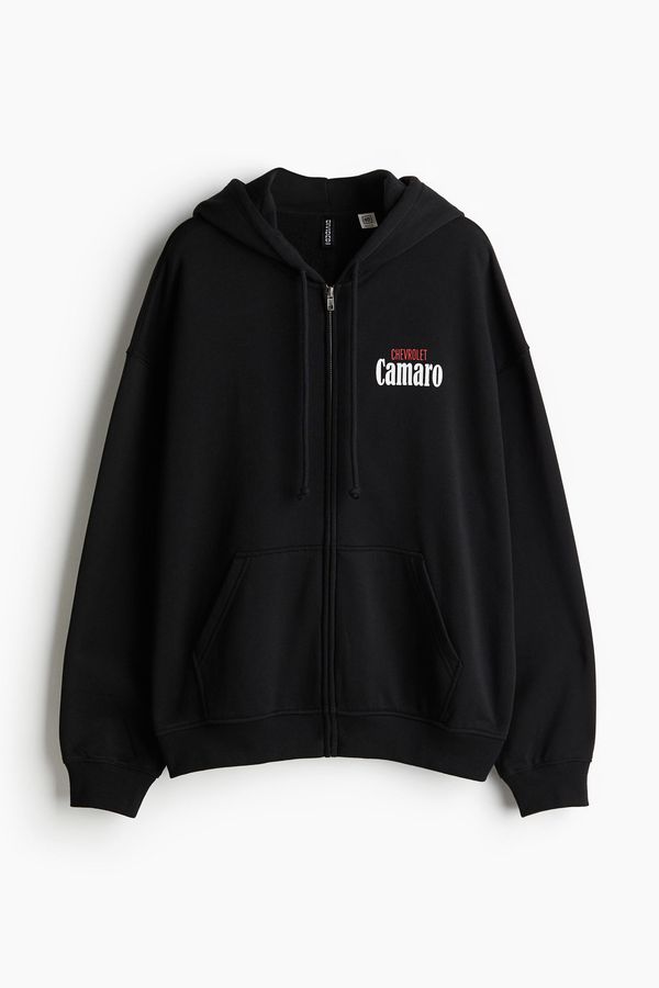 Polerón hoodie oversize con motivo estampado