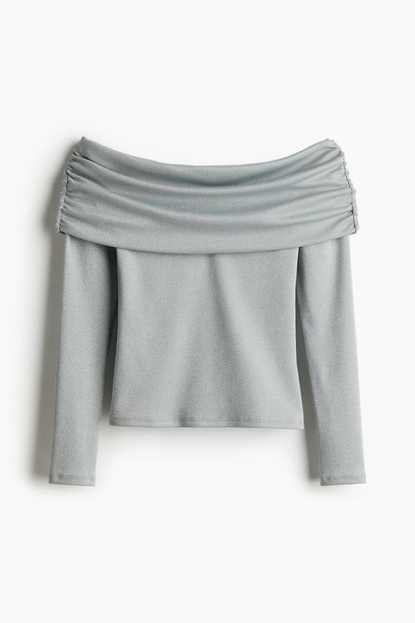 Top off-the-shoulder fruncido