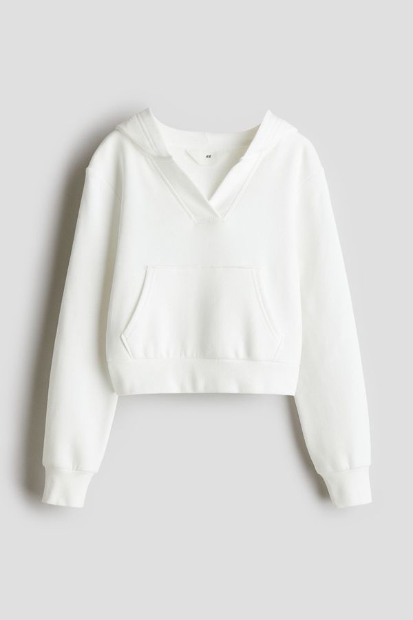 Polerón hoodie en V