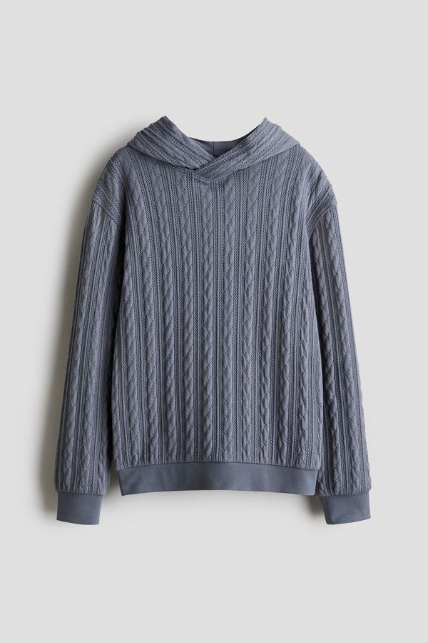 Polerón hoodie efecto punto trenzado