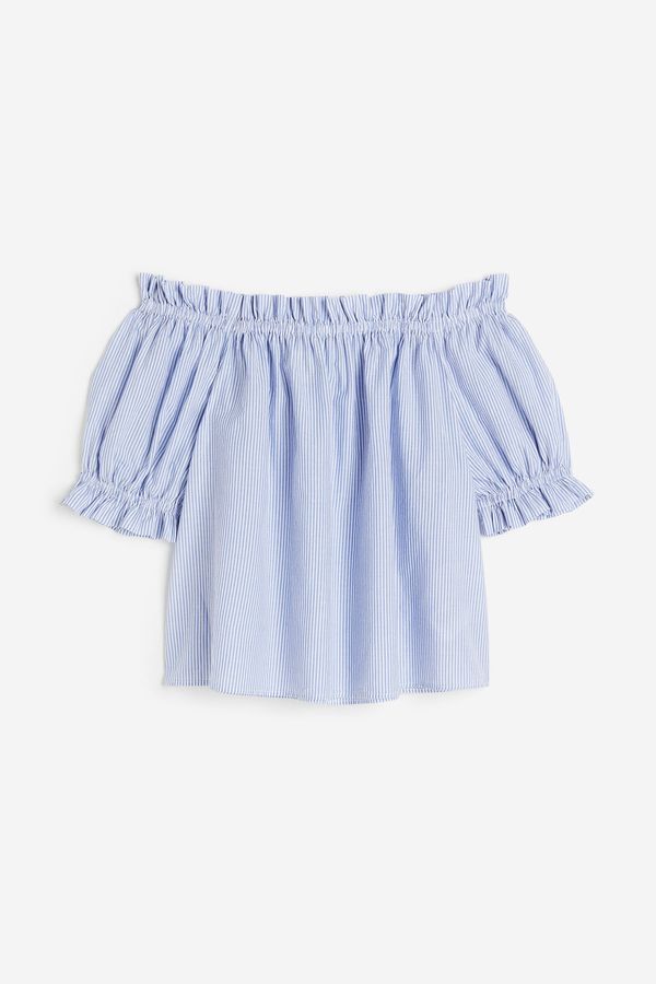 Top off-the-shoulder con ribete de vuelos