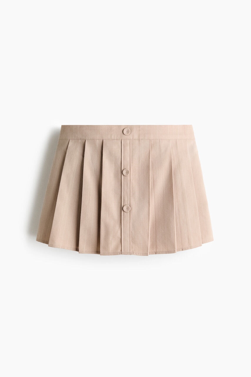 Falda pantalón tableada de sarga