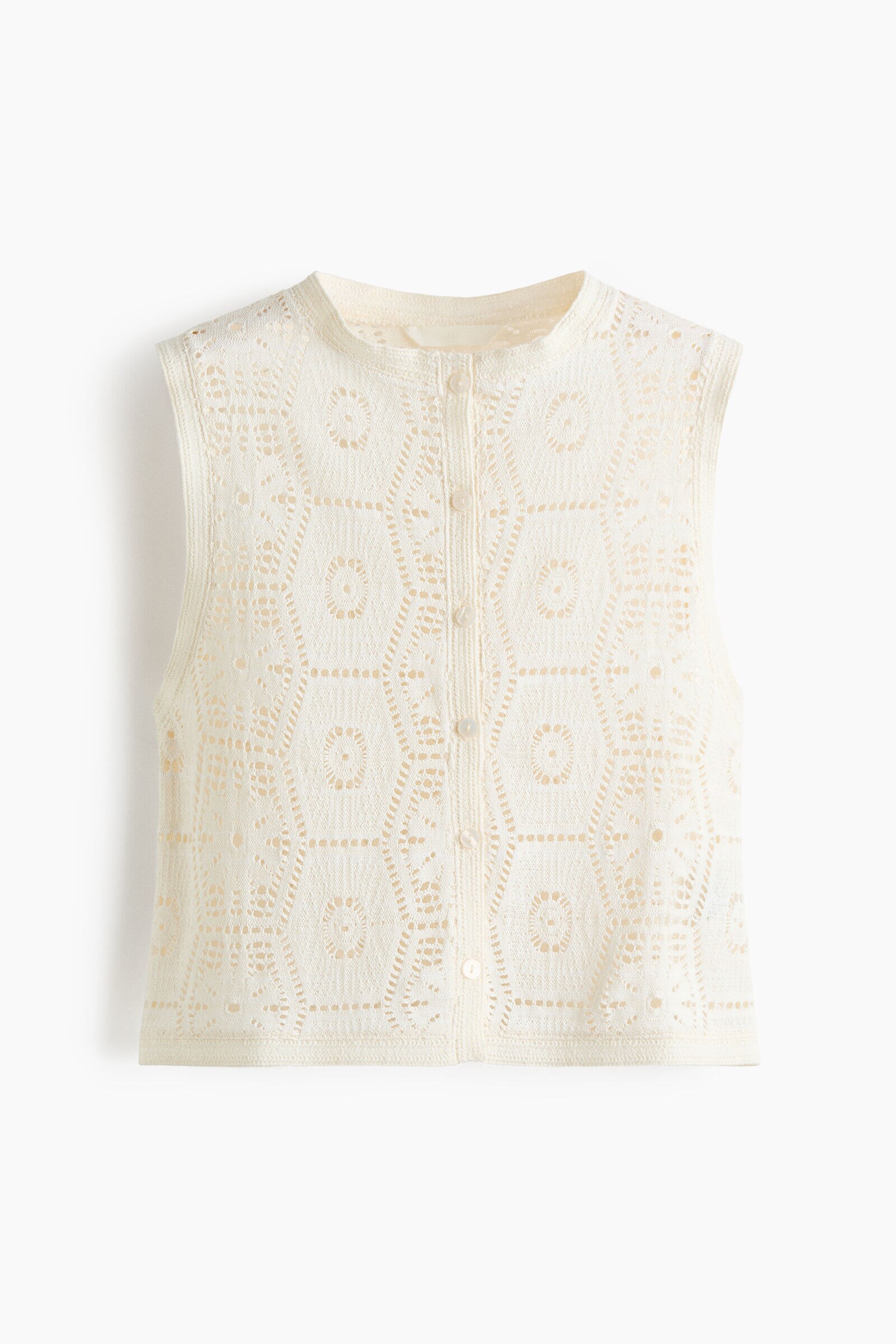 Top efecto crochet con botones