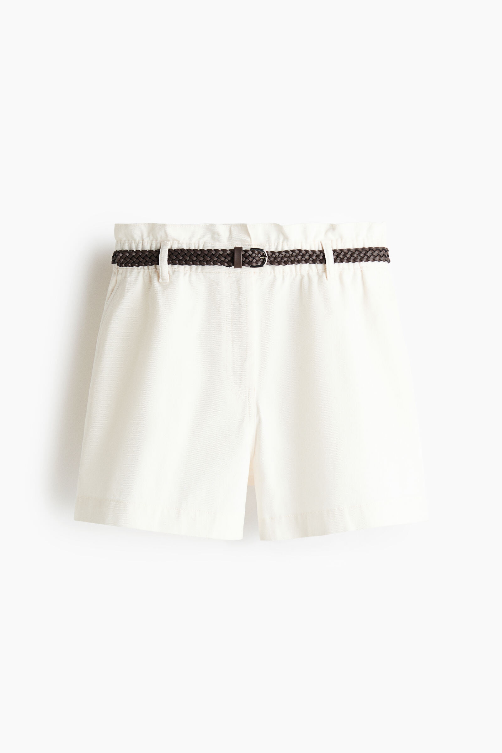 Shorts de sarga con cinturón