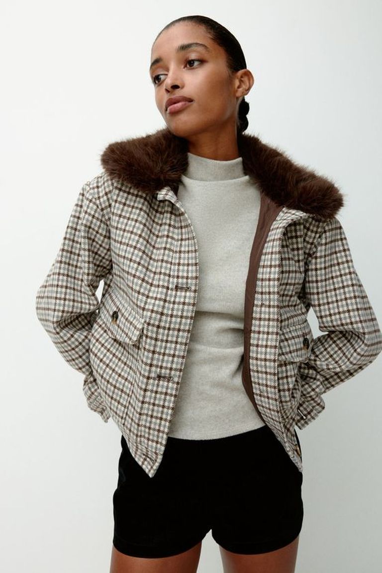 Chaqueta con cuello efecto peludo | H&M