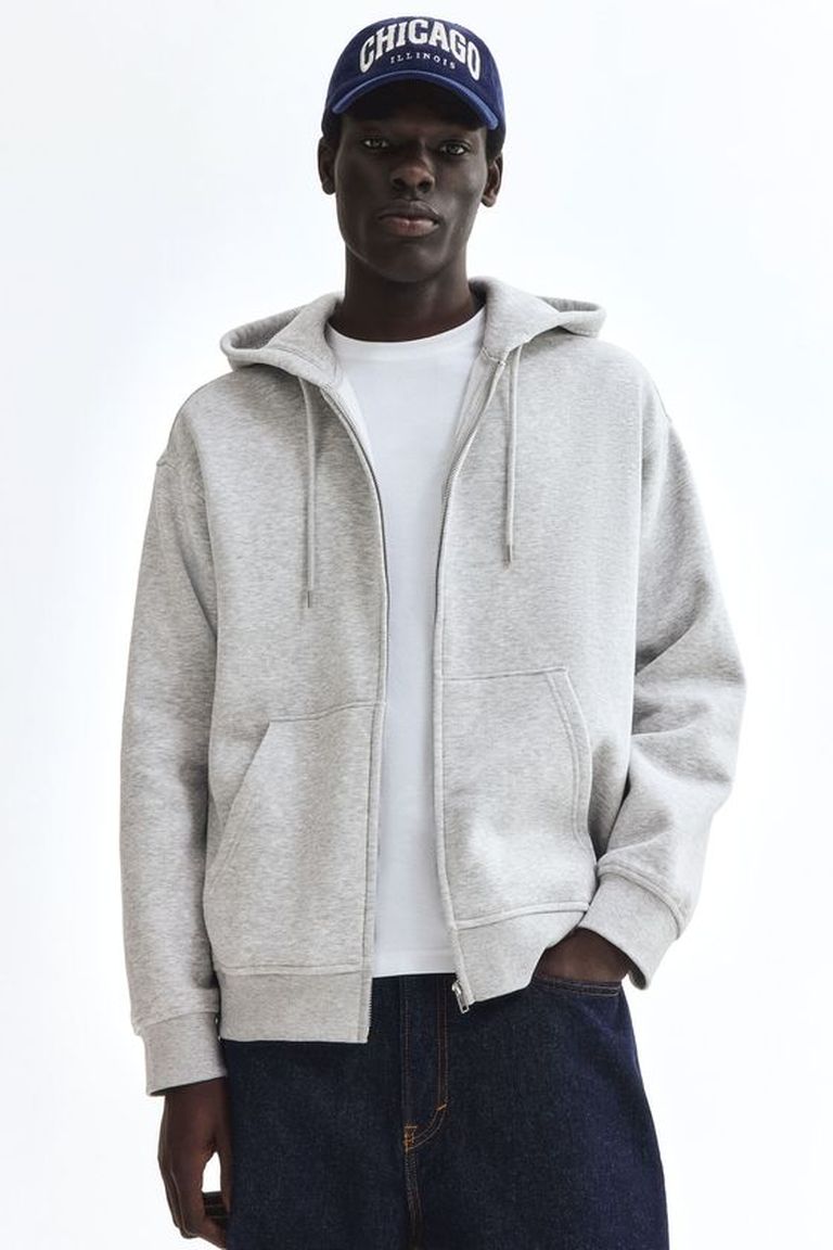 Polerón hoodie con cierre, corte boxy Loose Fit | H&M